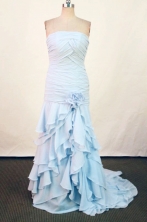 Affordable Column Strapless Floor-length Gray Prom Dresses Style FA-C-179