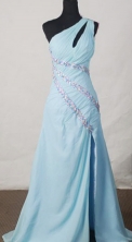 Beautiful A-line One-shoulder Neck Floor-length Beading Prom Dresses Style FA-C-121
