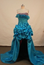 Beautiful A-line Strapless Chapel Prom Dresses Beading Style FA-Z-00163
