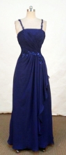 Beautiful Empire Strap Floor-length Chiffon Appliques With Beading Prom Dresses Style FA-C-232