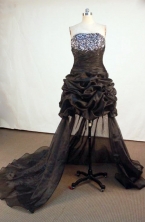 Brand new Short Strapless Mini-length Brown Beading Prom Dresses Style FA-C-172 