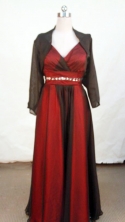 Classical A-line V-neck Floor-length Red Beading Prom Dresses Style FA-C-224