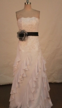 Elegnat Column Strapless Floor-length Light Pink Apppliques With Beading Prom Dresses Style FA-C-191