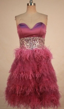 Exquisite A-line Sweetheart-neck Knee-length Beading Prom Dresses Style FA-C-138