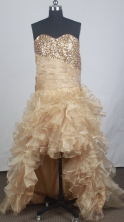 Gorgeous A-line Sweetheart Knee-length Champange Prom Dress LHJ428