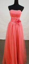 Lovely empire strapless floor-length net beading prom dresses FA-X-114