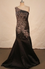 Luxurious Mermaid One-shoulder Neck Brush Beading Prom Dresses Style FA-C-126