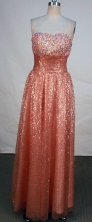 Modern empire strapless floor-length beading rust red prom dresses FA-X-118