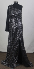 Perfect Empire One Shoulder Brush Black Prom Dress LHJ42870