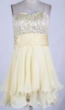 Sweet Short Sweetheart Mini-length Champange Prom Dress LHJ42826