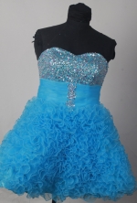 Luxuriously Short Sweetheart Mini-length Aqua Quinceanera Dress LHJ42808