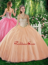 2016 Vintage Ball Gown Sweetheart Beading Champagne Sweet 16 Dresses SJQDDT312002FOR