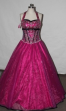 Affordable A-line Halter top Floor-length Quinceanera Dresses TD2424