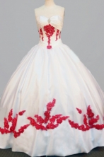 Affordable Ball Gown Strapless Floor-length Satin White Quinceanera Dresses Style FA-W-037