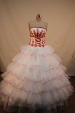 Beautiful Ball gown Strapless Floor-length Quinceanera Dresses Appliques Style FA-Z-0080