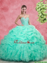 Beautiful Beaded Apple Green Quinceanera Gowns with Ruffles SJQDDT99002FOR