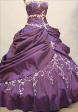 Cheap Ball gown Strapless Floor-length Taffeta Purple Quinceanera Dresses Style FA-W-185