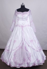 Elegant Ball Gown Square Neck Long Sleeves FLoor-Length Quinceanera Dress LZ42475
