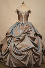 Elegant Ball gown Off the Shoulder Neckline Floor-length Taffeta Brown Quinceanera Dresses Style FA-W-206