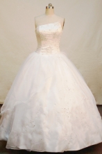 Elegant Ball gown Strapless Floor-length Organza White Quinceanera Dresses Style FA-W-145