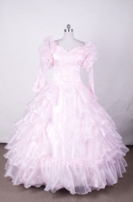 Fashionable Ball Gown Long Sleeves V-Neck FLoor-Length Quinceanera Dress LZ42463