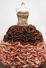 Gorgeous Ball Gown Sweetheart Taffeta Floor-length Brown Quinceanera dress Style FA-L-386 