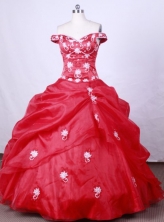 Luxurious Ball Gown Off The Shoulder Neckline FLoor-Length Quinceaner Dress LZ42445
