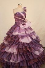 Luxurious Ball gown One-shoulder Neck Floor-length Vintage Quinceanera Dresses Style FA-W-316