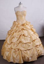 Modest Ball gown Sweetheart Floor-length Quinceanera Dresses Appliques with Beading Style FA-Z-0016