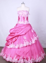 Popular Ball Gown Strapless Floor-Length Blue Beading and Appliques Quinceanera Dresses Style FA-S-187