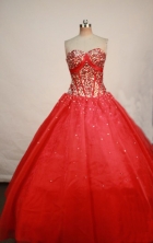 Popular Ball gown Strapless Floor-length Red Quinceanera Dresses Style FA-W-192