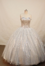 Popular Ball gown Strapless Floor-length Sliver Quinceanera Dresses Style FA-W-046