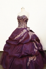 Pretty Ball gown Strapless Floor-length Purple Quinceanera Dresses Style FA-W-156