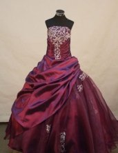 Pretty Ball gown StraplessFloor-length Quinceanera Dresses Appliques with Beading Style FA-Z-0070