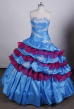 Pretty Ball gown Sweetheart Floor-length Vintage Quinceanera Dresses Appliques Style FA-Z-0052