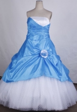 Sweet Ball Gown Strapless FLoor-Length Light Blue Beading Quinceanera Dresses Style FA-S-031