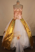 Unique Ball gown Strapless Floor-length Vintage Quinceanera Dresses Style FA-W-346