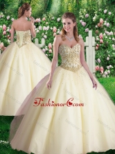 Vintage Ball Gown Sweetheart Quinceanera Dresses in Champagne SJQDDT344002FOR