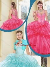 Vintage  Straps Beading Quinceanera Dresses with Ruffles SJQDDT236002-1FOR