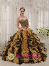 2013 Custom Made Multi-color Zebra Ruffles Sweetheart sweet sixteen Dress in Spring Style QDZY338FOR
