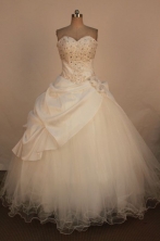 Affordable Ball Gown Strapless Floor-Length White Quinceanera Dresses Style FAL042405