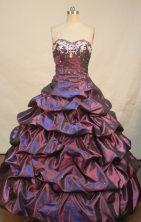 Affordable Ball gown Sweetheart Floor-length Quinceanera Dresses Appliques Style FA-Y-0033