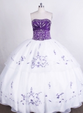 Beautiful Ball gown Strapless Floor-length Quinceanera Dresses Embroidery with Beading Style FA-Z-0015 