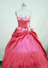 Elegant Ball gown Strapless Floor-lengtj Appliques Quinceanera Dresses FA-Z-00127