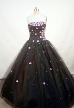Lovely A-line Strapless Floor-length Quinceanera Dresses Appliques with Sequins Style FA-Z-0098 