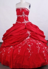 Modern Ball gown Strapless Floor-length Quinceanera Dresses Embroidery with Beading Style FA-Z-0024