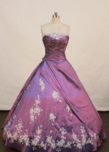 Modest Ball gown Strapless Floor-length Quinceanera Dresses Appliques Style FA-Z-0079 