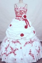 Perfect ball gown straps strapless floor-length appliques with red quinceanera dresses FA-X-039