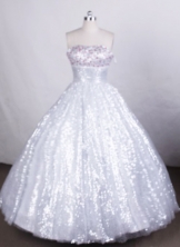 Pretty A-line Strapless Floor-length Quinceanera Dresses Sequins Style FA-Z-0046