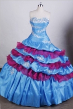 Pretty Ball gown Sweetheart Floor-length Quinceanera Dresses Appliques and Beading Style FA-Z-0052